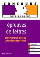 Epreuves de Lettres, PLP Externe et interne