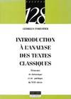 Introduction à l'analyse des textes classiques