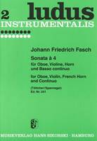 Sonata à 4, für Oboe, Violine, Horn und B.c.. Partition et parties.