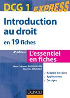 1, Introduction au droit DCG 1- en 19 fiches - 4e édition, en 19 fiches