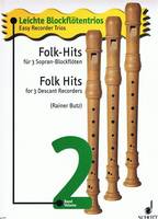 Folk Hits, Vol. 2. 3 descant recorders. Partition d'exécution.