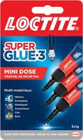 Loctite® Super Glue-3 Mini Dose Blister 3 tubes de colle 1 g