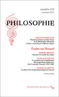 Philosophie 111, Etudes sur Husserl