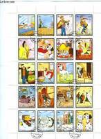 Collection de 20 timbres-poste oblitérés (en planche), de Walt Disney. Série : Les 101 Dalmatiens. Fujeira.