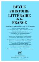 Revue d'histoire littéraire de la France 2007 - n° 4