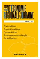 Revue d'économie régionale et urbaine Nº3/2024, Varia