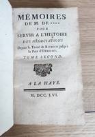 Mémoires de M. de *** pour servir à l'histoire des négociations depuis le Traité de Riswick jusqu'à la Paix d'Utrecht (3 volumes)