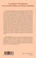 La politique d'immigration de la nouvelle Afrique du Sud post-apartheid