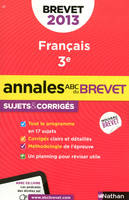 Français / brevet 2013, sujets corrigés