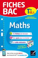 Maths, terminale ES, L / enseignement spécifique série ES, enseignement de spécialité série L, fiches de révision   Terminale ES, L