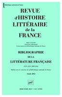 Revue d'histoire littéraire de la France 2013...