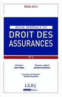 REVUE GENERALE DE DROIT DES ASSURANCES N  4 - 2012