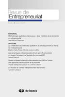 REVUE DE L'ENTREPRENEURIAT 2015/1 VOL 14