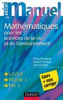 Mini manuel de Mathématiques pour les sciences de la vie et de l'environnement, cours + exos corrigés