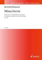 Missa brevis, for soprano and alto voices with organ. op. 18c. soprano and alto and organ. Partition.