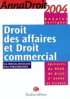 Droit des affaires et droit commercial, annales corrigées