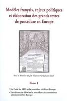 Modèles français, enjeux politiques et élaboration des grands textes de procédure en Europe, actes du colloque organisé à Rennes les 9 et 10 novembre 2006, Tome I, Le code de 1806 et la procédure civile en Europe, les décrets de 1806 et la procédure du...