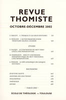 Revue thomiste - N°4/2002