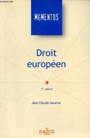 Droit Européen - 11e édition - Mémento Salloz série droit public science politique.