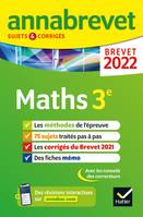 Annales du brevet Annabrevet 2022 Maths 3e, méthodes du brevet & sujets corrigés