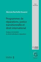 Programmes de réparations, justice transitionnelle et droit international, Analyse à la lumière du droit individuel à réparation