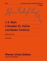 Two Sonatas G Major/E Minor, Edited from the manuscript. BWV 1021, 1023. violin and basso continuo.