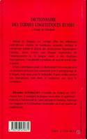 DICTIONNAIRE DE TERMES LINGUISTIQUES RUSSES, A l'usage de l'étudiant