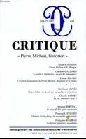 Revue critique 694, Pierre Michon, historien