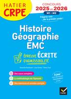 Histoire-Géographie-EMC- CRPE 2025-2026 - Epreuve écrite d'admissibilité