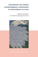 Contribution aux études morphologiques, syntaxiques et sémantiques en russe