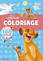 Disney Animaux - Coloriage avec plus de 100 stickers (Simba et Timon)