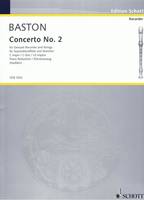 Concerto No. 2 C major, descant recorder, strings and basso continuo. Réduction pour piano.