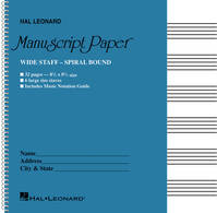 Wide Staff Wirebound Manuscript Paper Aqua Cover