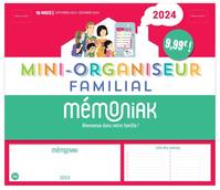 Mini-organiseurs Mini-organiseur familial Mémoniak, calendrier familial mensuel (sept. 2023- déc. 20