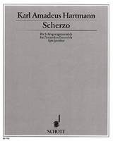 Scherzo, Nach Skizzen Karl Amadeus Hartmanns vervollständigt von Wilfried Hiller (1991). percussion ensemble and piano four hands. Partition d'exécution.