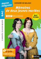 Mémoires de deux jeunes mariées de Balzac - BAC Français 1re 2024 - Parcours : Raison et sentiments - voie technologique - édition intégrale prescrite - Carrés Classiques Œuvres Intégrales