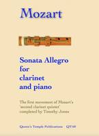 Sonata Allegro For Clarinet & Piano