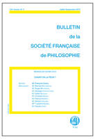 BULLETIN DE LA SOCIETE FRANCAISE DE PHILOSOPHIE Nï¿½3 JUILLET-SEPTEMBRE 2010