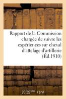 Rapport de la Commission chargée de suivre les expériences sur cheval d'attelage d'artillerie 1909, chevaux de trait de l'artillerie