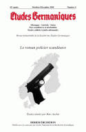 Études germaniques - N°4/2010, Le roman policier scandinave