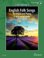 English Folk Songs, 30 Traditional Pieces. 1-2 voices and piano.