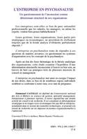 L'ENTREPRISE EN PSYCHANALYSE - UN QUESTIONNEMENT DE L'INCONSCIENT COMME DETERMINANT STRUCTUREL DE NO, Un questionnement de l'inconscient comme déterminant structurel de nos organisations - (Nouvelle édition revue et augmentée)