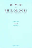 Revue de philologie, de littérature et d'histoire anciennes volume 76, Fascicule 2