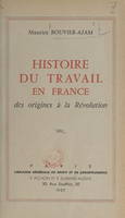 Histoire du travail en France, des origines à la Révolution