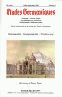 Études germaniques - N°3/2006, Germanistik - Komparatistik - Weltliteratur
