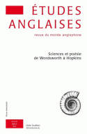 Études anglaises - N°2/2011, Sciences et poésie de Wordsworth à Hopkins