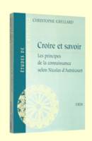 Croire et savoir, Les principes de la connaissance selon Nicolas d'Autrecourt