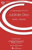 Jubilate Deo, mixed choir (SAB), 2 trumpets, horn, trombone, tuba and organ. Partition de chœur.