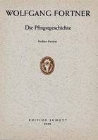 Die Pfingstgeschichte, nach Lukas. mixed choir (SSATBB) with tenor solo, organ and chamber orchestra. Partition d'étude.