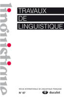 TRAVAUX DE LINGUISTIQUE 2013/2 N.67